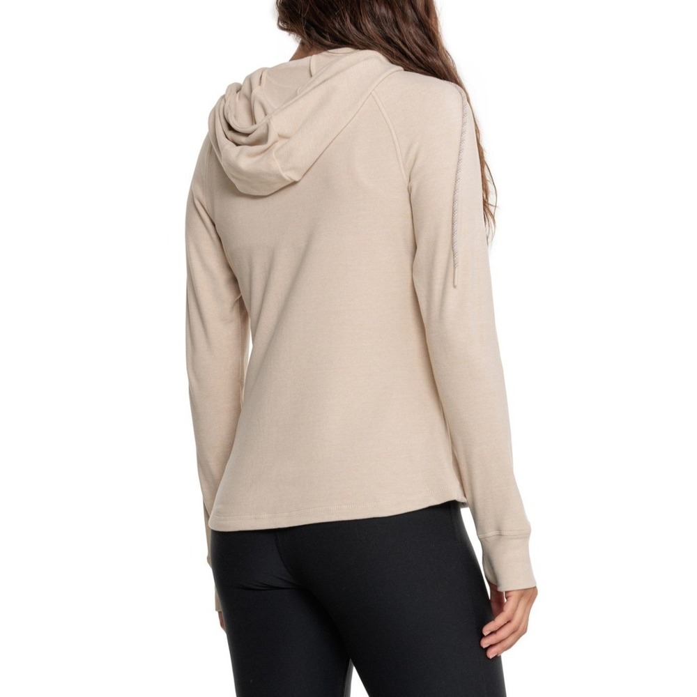 Avalanche Double Peached Hoodie Full Zip Jacket Womens Large Beige Fleece $98 - Picture 2 of 12